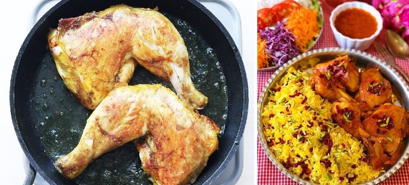 طرز تهیه زرشک پلو با مرغ مجلسی / 1 ادویه عالی برای گرفتن بوی زهم مرغ 5 طرز تهیه زرشک پلو با مرغ مجلسی